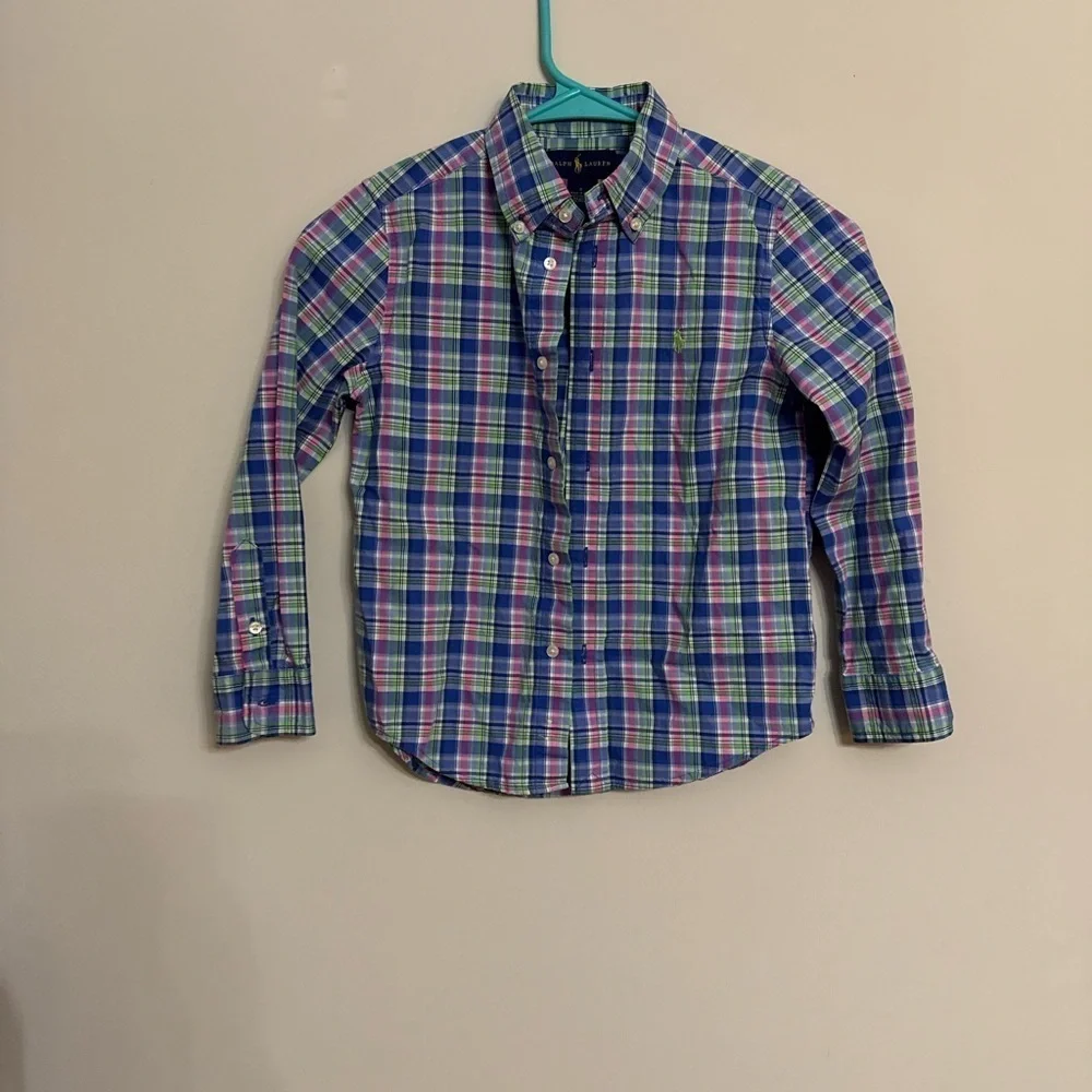 Polo Ralph Lauren boys long-sleeve plaid button-down shirt. size 6